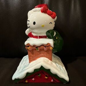 Hello Kitty Santa Kitty In Chimney Blue Sky Ceramic Figurine NEW